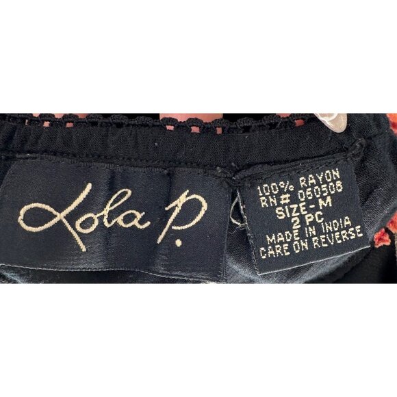 Vintage Black Floral Slip Dress With Ruffle Hem & Beaded Detail - Picture 9 of 9